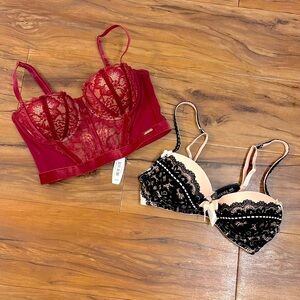 NWT Adore Me Contour Bustier & Lace Bra Bundle 30B